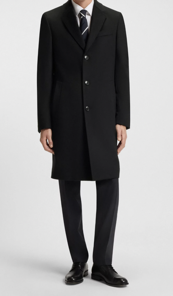 Slim-fit coat in wool
